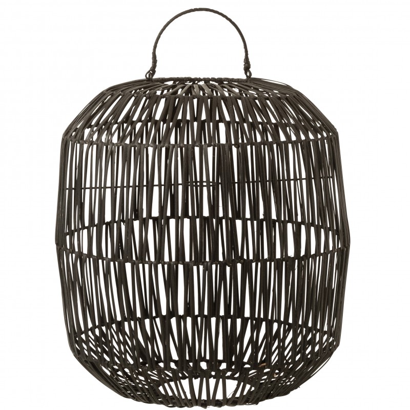 HANGING LAMP RATTAN BLACK ROUND 49 - HANGING LAMPS